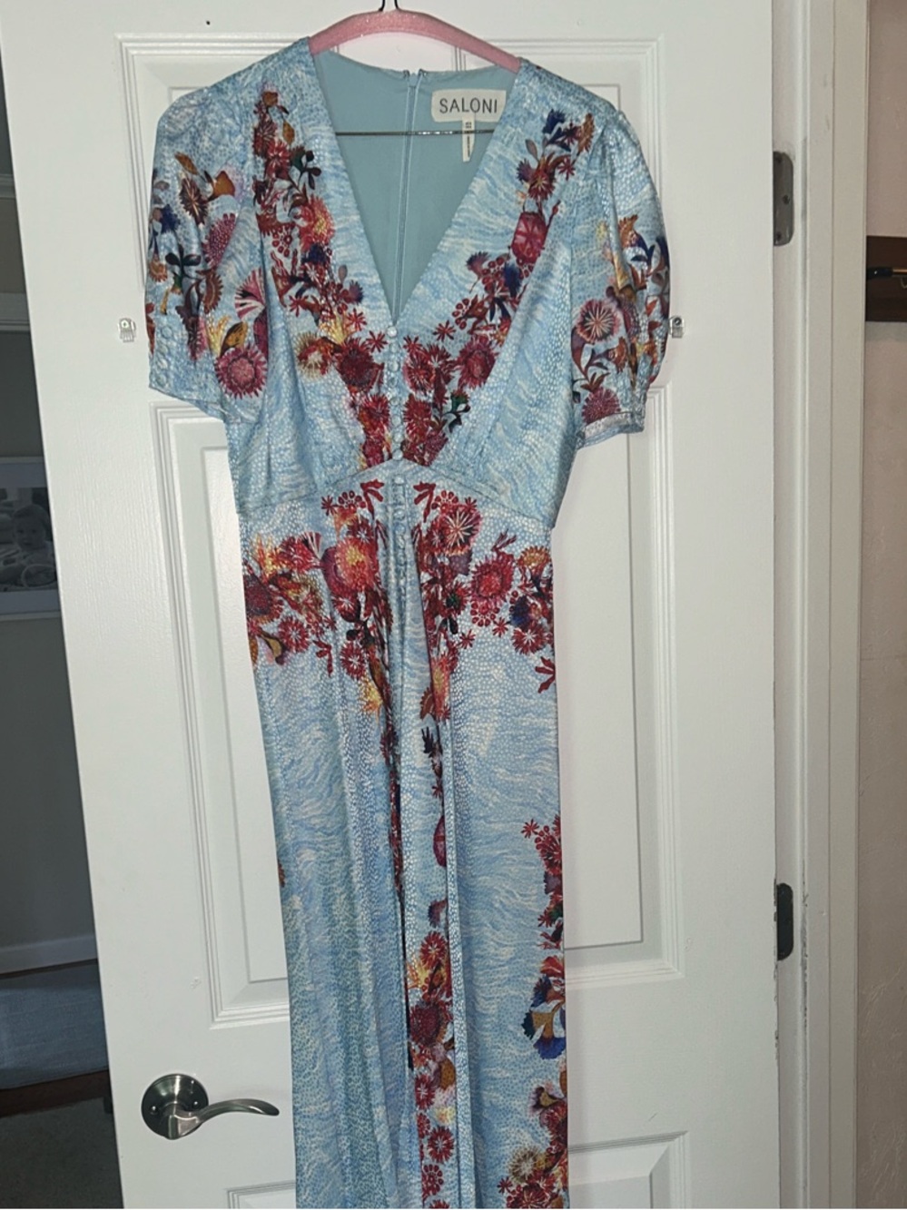 SALONI Light Blue Floral Dress